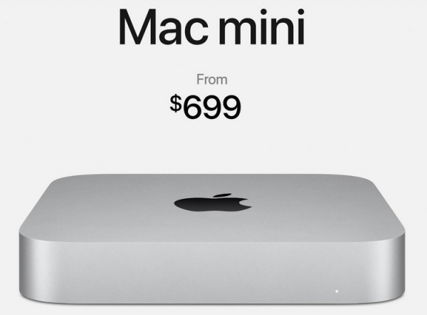 
						Mac Mini на базе M1: в 3 раза быстрее и на $100 дешевле предшественника с процессорами Intel
					
