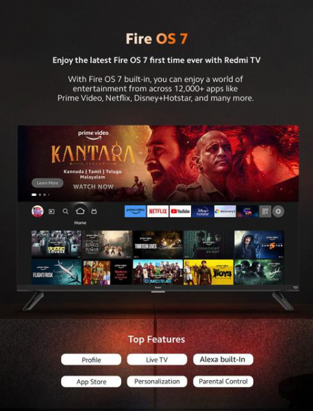 Redmi Smart Fire TV: 32-дюймовый телевизор с Amazon Fire OS 7 на борту, динамиками на 20 Вт, AirPlay и поддержкой Alexa за $158
Redmi Smart Fire TV: 32-дюймовый телевизор с Amazon Fire OS 7 на борту, динамиками на 20 Вт, AirPlay и поддержкой Alexa за $158