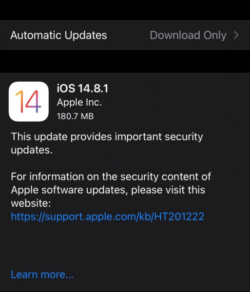 
						Сюрприз для пользователей: Apple выпустила обновление iOS 14.8.1 для тех, кто не хочет переходить на iOS 15
					