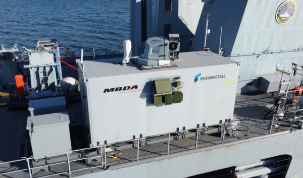 
							MBDA Deutschland и Rheinmetall испытали боевое лазерное оружие на немецком фрегате Sachsen
						