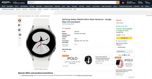 
						Samsung Galaxy Watch 4 и Galaxy Watch 4 Classic появились на Amazon до анонса: основные характеристики, цены и дата старта продаж
					