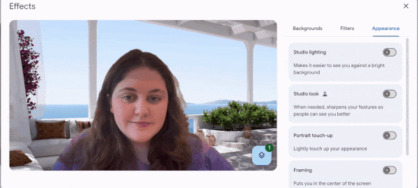 Фильтры Google Meet для ретуширования лица появились на рабочем столе Фильтры Google Meet для ретуширования лица появились на рабочем столе