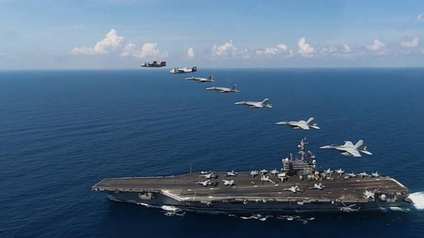 США отправили к Тайваню авианосец USS Ronald Reagan, ракетный крейсер и эсминец с управляемыми ракетами – Китай наращивает воздушную силу в ответ
США отправили к Тайваню авианосец USS Ronald Reagan, ракетный крейсер и эсминец с управляемыми ракетами – Китай наращивает воздушную силу в ответ