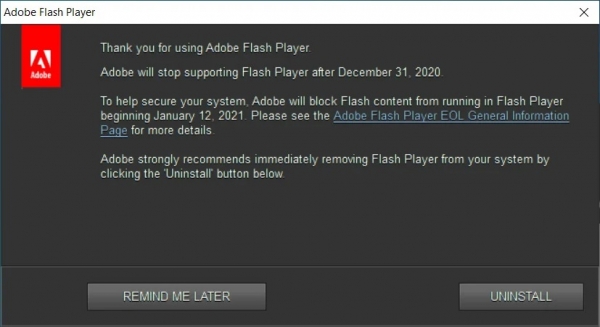 Пора удалять: сегодня Adobe прекращает поддержку Flash Player
Пора удалять: сегодня Adobe прекращает поддержку Flash Player