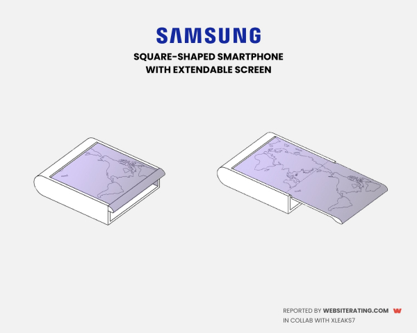Samsung запатентовала квадратный смартфон с выдвижным дисплеем Samsung запатентовала квадратный смартфон с выдвижным дисплеем