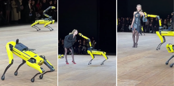 Пять роботизированных собак Boston Dynamics приняли участие в модном показе Coperni в Париже
Пять роботизированных собак Boston Dynamics приняли участие в модном показе Coperni в Париже