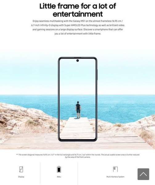 
						Samsung уже принимает предзаказы на Galaxy M51: батарея на 7000 мАч и квадрокамера за &euro;360
					