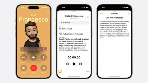 Apple на WWDC 2024 представила живую запись и транскрипцию звонков для iPhone 15 Pro и более новых моделей Apple на WWDC 2024 представила живую запись и транскрипцию звонков для iPhone 15 Pro и более новых моделей