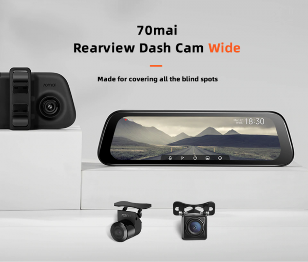 70mai Rearview Dash Cam: видеорегистратор с камерой заднего вида и креплением на зеркале
70mai Rearview Dash Cam: видеорегистратор с камерой заднего вида и креплением на зеркале