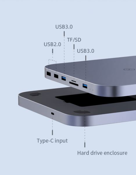 
						Hagibis YC-MC25: USB-хаб с отсеком для жесткого диска, спроектированный для Mac mini
					