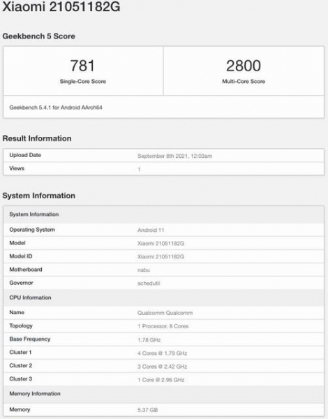 Глобальная версия Xiaomi Mi Pad 5 протестирована в Geekbench
Глобальная версия Xiaomi Mi Pad 5 протестирована в Geekbench