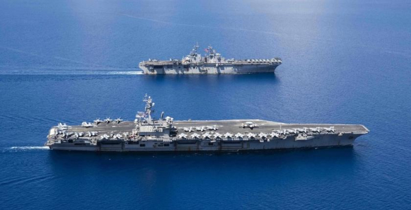 
							Огромный американский авианосец USS Ronald Reagan (CVN-76) стоимостью более $10 млрд прибыл во Вьетнам
						