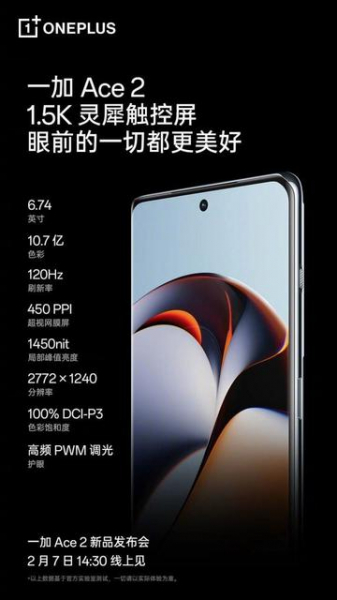 
							Официально: OnePlus Ace 2 (aka OnePlus 11R) получит OLED-дисплей с разрешением 1.5К и частотой обновления 120 Гц
						