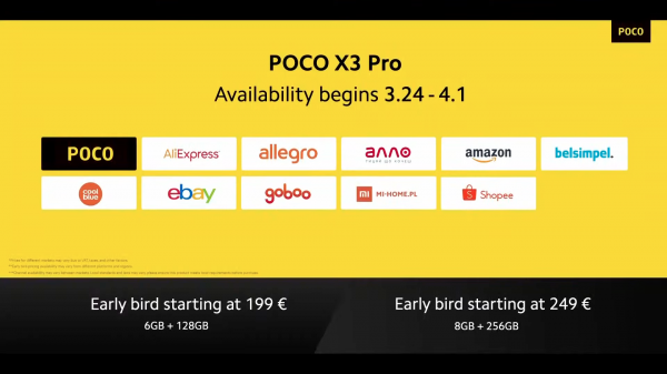 
						POCO X3 Pro: улучшенная версия POCO X3 NFC с чипом Snapdragon 860 и акционным ценником от 199 евро
					