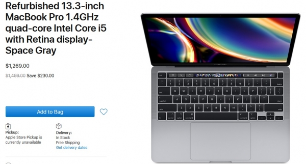 
						Apple начала продавать восстановленные 13-дюймовые ноутбуки MacBook Pro (2020) на $230 дешевле
					