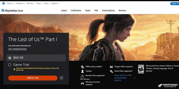 
							Подписчикам сервиса PlayStation Plus Premium предлагается бесплатная пробная версия ремейка The Last of Us: Part 1
						