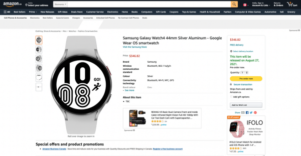 
						Samsung Galaxy Watch 4 и Galaxy Watch 4 Classic появились на Amazon до анонса: основные характеристики, цены и дата старта продаж
					