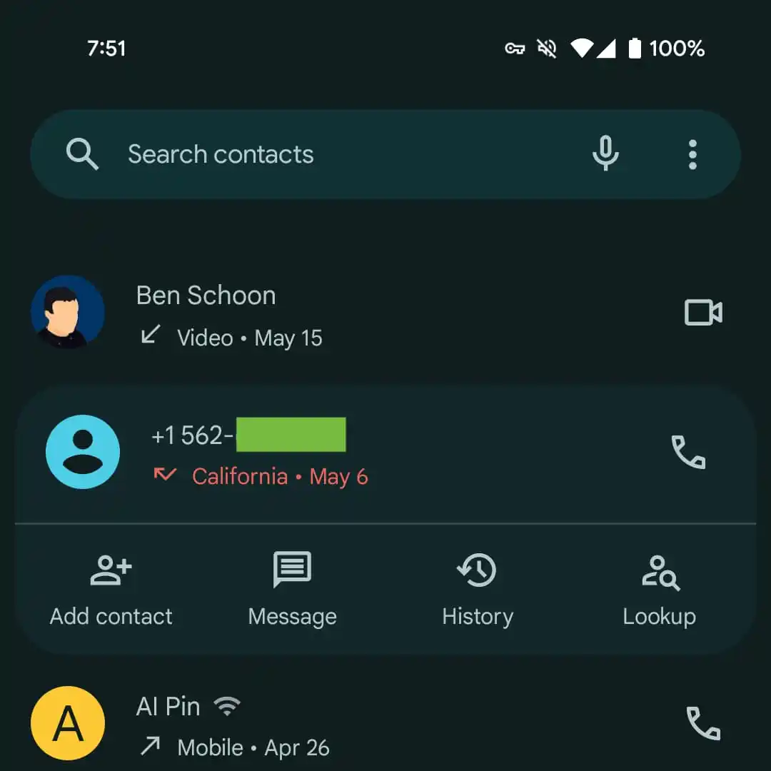 Приложение Google Phone уже поддерживает обратный поиск по номеру через Google Поиск