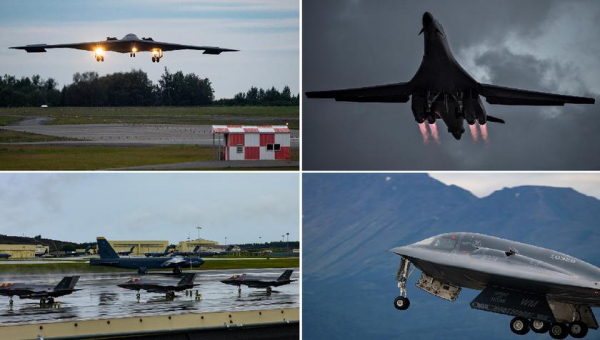 
							B-2 Spirit, B-52H Stratofortress и B-1B Lancer &ndash; ВВС США одновременно использовали сразу все типы стратегических бомбардировщиков
						