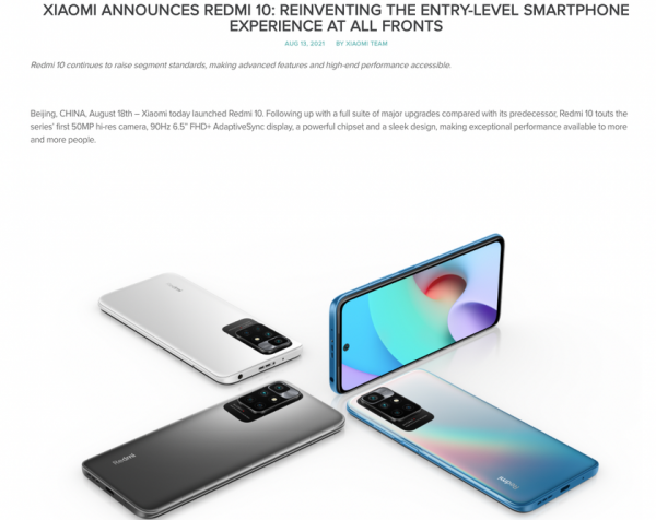 Xiaomi случайно опубликовала на официальном сайте характеристики и дату анонса бюджетника Redmi 10
Xiaomi случайно опубликовала на официальном сайте характеристики и дату анонса бюджетника Redmi 10