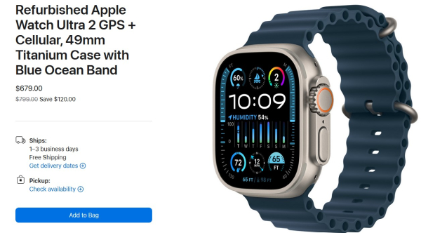 Экономия $120: Apple начала продажи восстановленных часов Apple Watch Ultra 2 Экономия $120: Apple начала продажи восстановленных часов Apple Watch Ultra 2