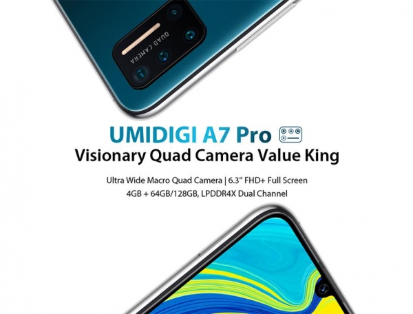 
						UMIDIGI A7 Pro с хорошей скидкой на AliExpress: 6,3" дисплей, MediaTek Helio P23 и квадрокамера за $88
					