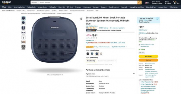 
							Bose SoundLink Micro на Amazon: компактная беспроводная колонка с защитой IP67 за $99 (скидка $19)
						