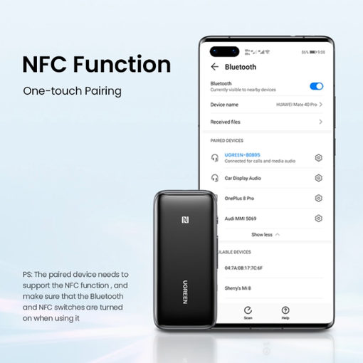 
						Bluetooth-приёмник Ugreen c NFC, встроенным ЦАП и поддержкой aptX HD за $34
					