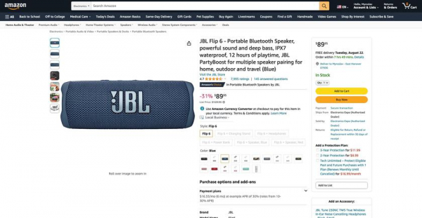 Скидка $40: JBL Flip 6 с защитой IP67 и автономностью до 12 часов можно купить на Amazon по акционной цене
Скидка $40: JBL Flip 6 с защитой IP67 и автономностью до 12 часов можно купить на Amazon по акционной цене