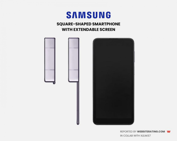 Samsung запатентовала квадратный смартфон с выдвижным дисплеем Samsung запатентовала квадратный смартфон с выдвижным дисплеем