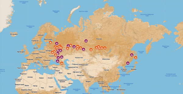 Где горит у россиян: создана карта пожаров на военных объектах России
Где горит у россиян: создана карта пожаров на военных объектах России