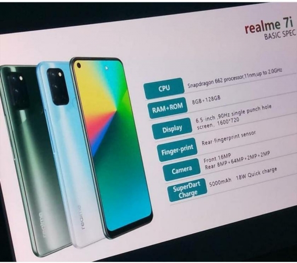 
						Realme 7i с экраном на 90 Гц, чипом Snapdragon 662 и батареей на 5000 мАч представят 17 сентября
					