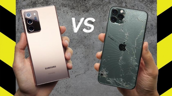 
						Samsung Galaxy Note 20 Ultra против iPhone 11 Pro Max в дроп-тесте: кто более живучий?
					