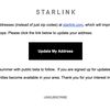 
						Компания Илона Маска Starlink расширила форму регистрации для подключения интернета со спутников: теперь можно указать не только ZIP-код, но и адрес
					
