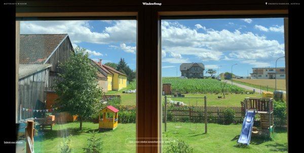 Window Swap: сервис, расшаривающий вид из окна по всему миру (осторожно: затягивает)
Window Swap: сервис, расшаривающий вид из окна по всему миру (осторожно: затягивает)