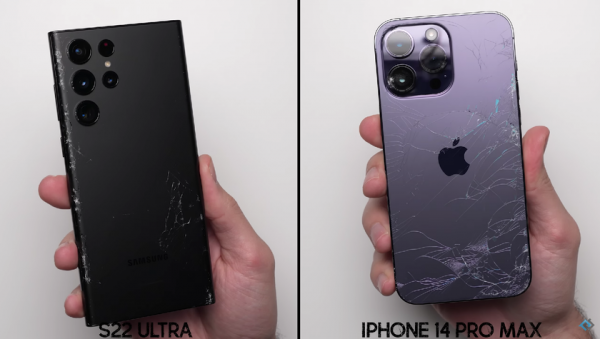 iPhone 14 Pro Max сразился с Samsung Galaxy S22 Ultra в дроп-тесте
iPhone 14 Pro Max сразился с Samsung Galaxy S22 Ultra в дроп-тесте