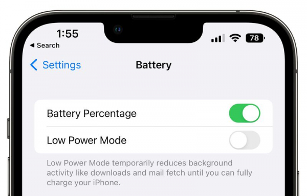 Apple в обновлении iOS 16 Beta 5 добавила процент заряда батареи в строку состояния iPhone
Apple в обновлении iOS 16 Beta 5 добавила процент заряда батареи в строку состояния iPhone