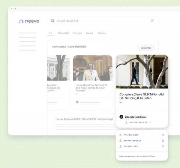 Neeva: поисковик без рекламы, созданный выходцами из Google, стоит $5 в месяц (первые три месяца бесплатно)
Neeva: поисковик без рекламы, созданный выходцами из Google, стоит $5 в месяц (первые три месяца бесплатно)