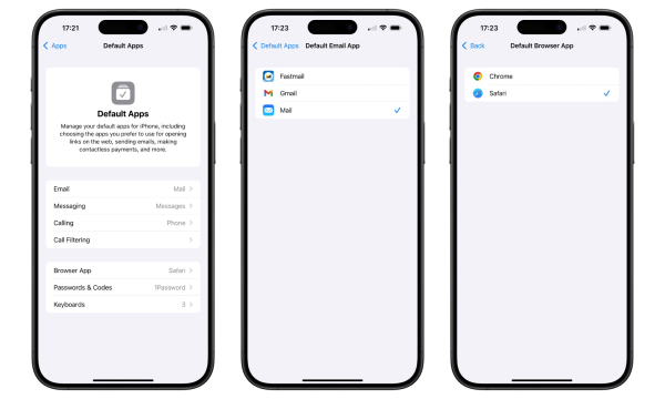 В iOS 18.2 можно будет выбирать типовые приложения как в Android