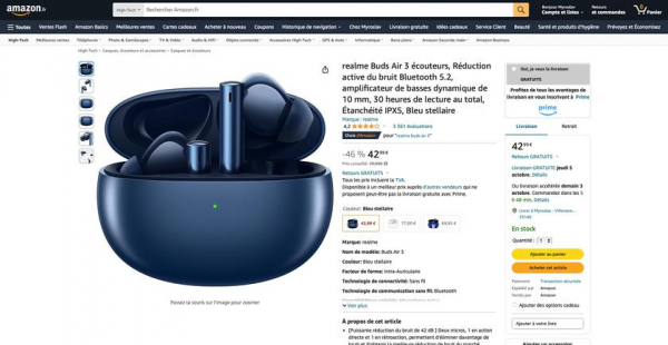 realme Buds Air 3 c ANC, защитой IPX5 и автономностью до 30 часов можно купить на Amazon со скидкой 37 евро
realme Buds Air 3 c ANC, защитой IPX5 и автономностью до 30 часов можно купить на Amazon со скидкой 37 евро