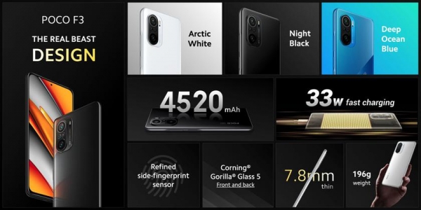 POCO F3: глобальная версия Redmi K40 с AMOLED-экраном на 120 Гц, чипом Snapdragon 870 и тройная камера на 48 МП за 299 евро
POCO F3: глобальная версия Redmi K40 с AMOLED-экраном на 120 Гц, чипом Snapdragon 870 и тройная камера на 48 МП за 299 евро